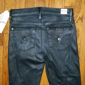 NWT Sz 28 Hudson Jeans Metallic Grey Coated Ankle